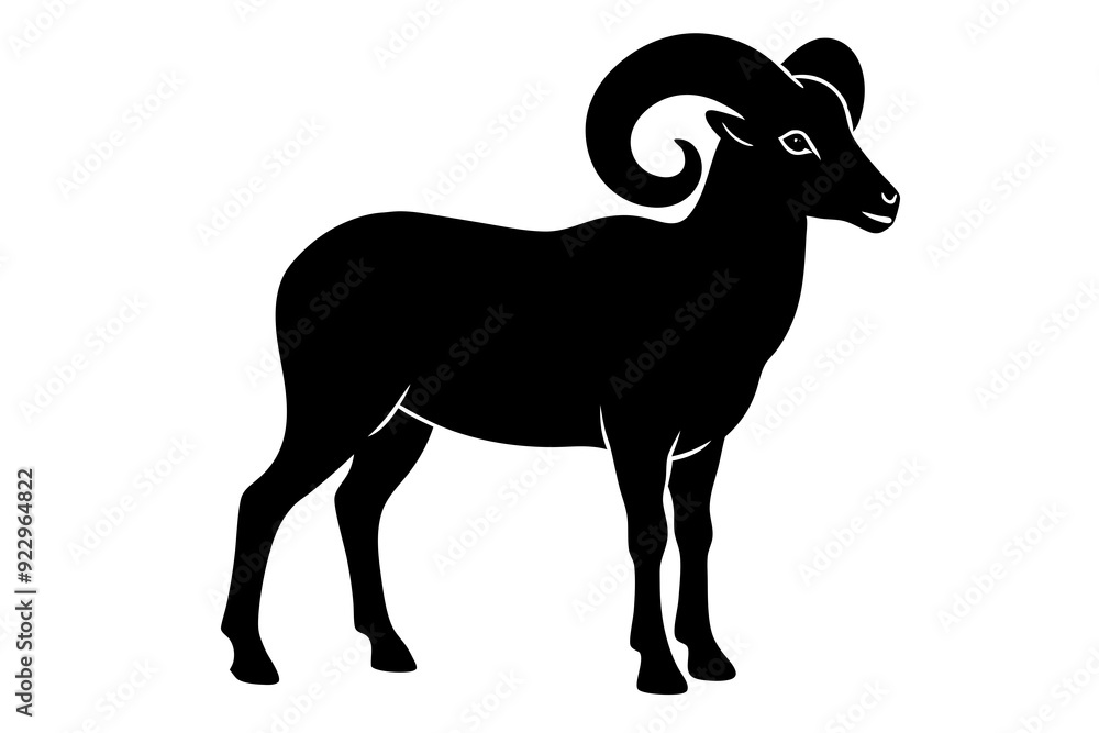 Sticker Bighorn sheep, bighorn sheep silhouette vector


