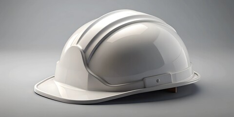 Fototapeta premium Sleek White Hard Hat on Neutral Backdrop