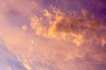 Clouds in the sky in the evening