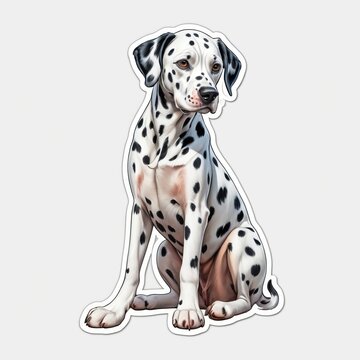 recommend clip art: dalmatian dog isolated on white
