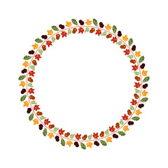 Naklejka premium autumn circular border frame.eps
