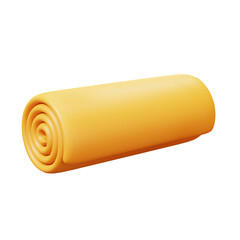 Line roll-up Orange Mat or lightweight foam camping bed roll in Outdoor Camping. Cute Cartoon 3D Warm blanket. sport equipment for fitness, yoga and active workout.