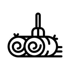 13 hay bale line icon illustration vector graphic