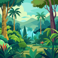 tropical island with palm trees.