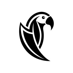 Minimalist parrot logo icon design silhouette vector art illustration