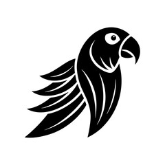 Fototapeta premium Minimalist parrot logo icon design silhouette vector art illustration
