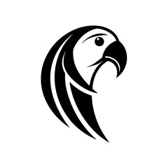 Minimalist parrot logo icon design silhouette vector art illustration