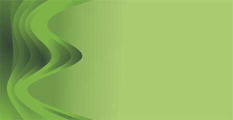 a combination of curved lines and abstract areas of gradient green color and empty space as a background design for placing text or images in graphic designs