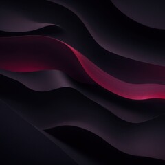 Fototapeta premium Flowing abstract design with purple and black waves in digital art