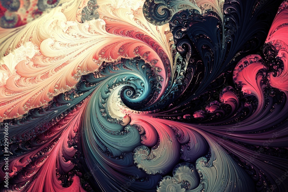 Wall mural a mesmerizing abstract swirl, showcasing intricate patterns and vibrant colors that evoke a sense of