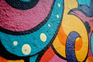A graffiti-covered wall where the colors blend into an abstract, chaotic pattern. 