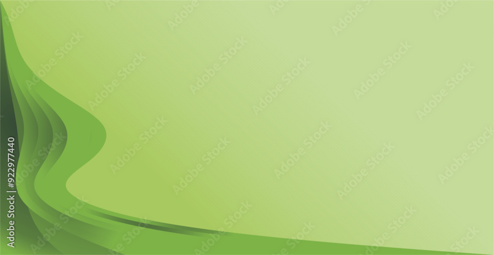 Aufkleber a combination of curved lines and abstract areas of gradient green color and empty space as a backgr