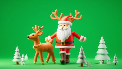 christmas reindeer with gift