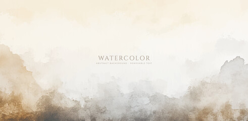 Abstract horizontal watercolor background. Hand drawn vector texture. Brush stroked painting pastel color watercolour