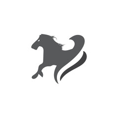 Wild horses come out of the big waves