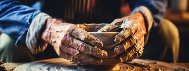 Clay artistry: pottery, practice of molding clay into various forms, blending traditional techniques with modern designs to produce unique, handcrafted ceramics for use and aesthetic enjoyment.