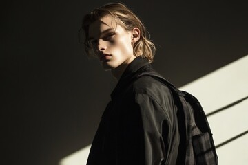 European models in high-fashion clothing, sleek lighting, confident poses, fashion-forward editorial