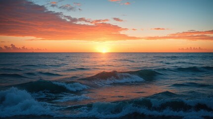Fototapeta premium Gorgeous ocean sunset with vibrant colors 