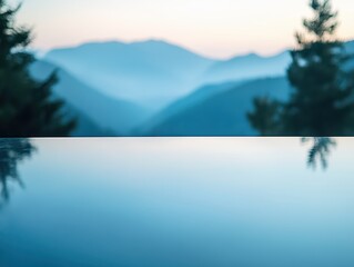 Reflective acrylic table with defined lines