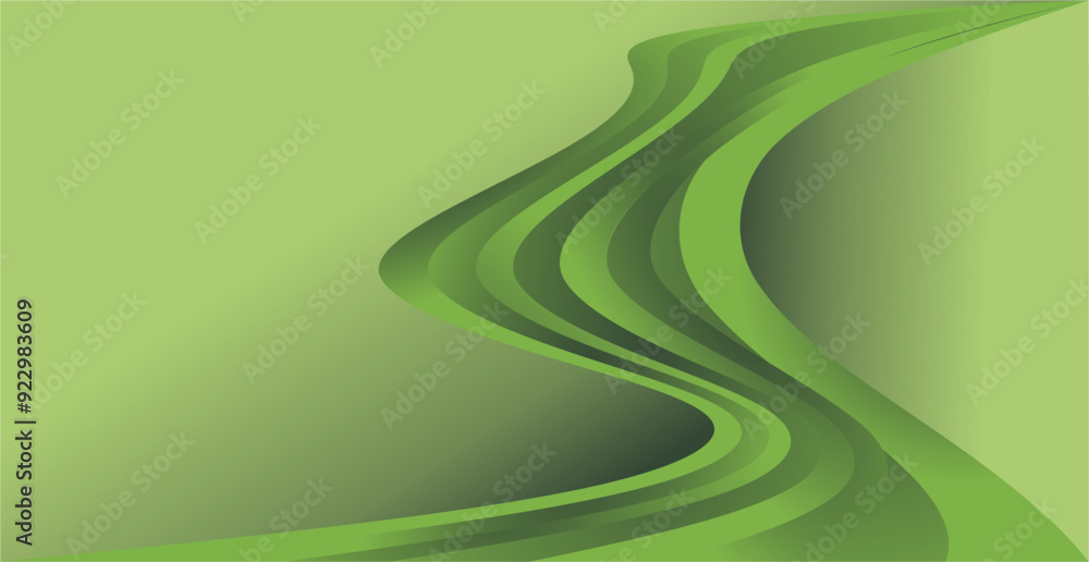 Aufkleber a combination of curved lines and abstract areas of gradient green color and empty space as a backgr