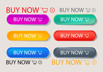 Buy now online shopping clicking button icons vector design.