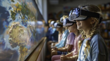 Kids Exploring Virtual Reality with VR Headsets