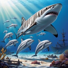 Obraz premium shark in the sea