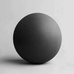 A simple, minimalist black sphere resting on a light surface, perfect for modern design themes and artistic compositions.