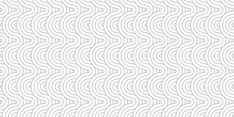 Minimal Vector overlapping Pattern diamond geometric white spiral line waves abstract wave line. seamless white and gray tile stripe overlap creative retro circle line fabric pattern background.
