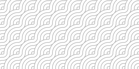 Minimal Vector overlapping Pattern diamond geometric white spiral line waves abstract wave line. seamless white and gray tile stripe overlap creative retro circle line fabric pattern background.