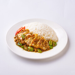 Delicious Thai Pork Curry with Steamed Rice - Authentic Thai Cuisine - High-Quality Food Photography