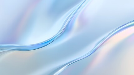 Abstract color curved wave shape glass background, 3d render