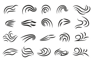 set of hand-drawn Ray Burst Accent Flourish, doodle swashes text elements word emphasis brush stroke, important characters text highlighters accents marks Decorative element 
