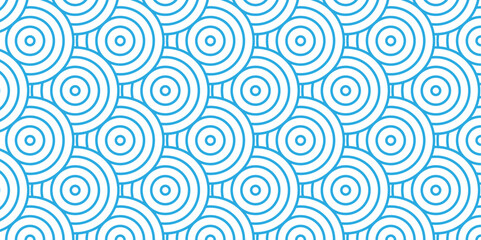 Minimal Vector overlapping Pattern diamond geometric blue color spiral line waves abstract wave line. seamless blue tile stripe overlap creative retro circle line fabric pattern white background.