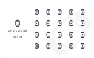 スマートウォッチのアプリアイコン素材セット