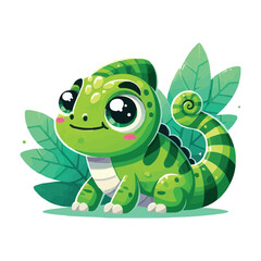 Fototapeta premium cute chameleon vector illustration