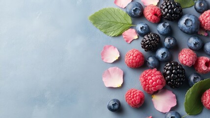Berries nestled amongst edible botanicals
