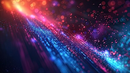 Fototapeta premium A background with neon lights and futuristic elements, perfect as an abstract digital backdrop or wallpaper design, glowing in vibrant colors against dark backgrounds