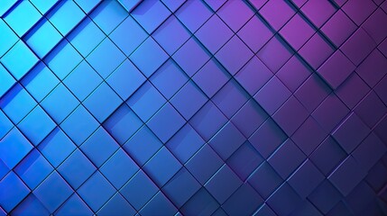 A blue gradient background, purple and indigo colors, featuring grid patterns. The color palette should be vibrant yet harmonious, creating an elegant atmosphere. 