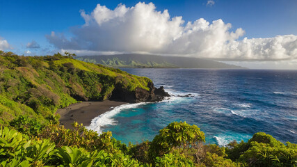 Fototapeta premium Beautiful Road to Hana in Maui, Hawaii 