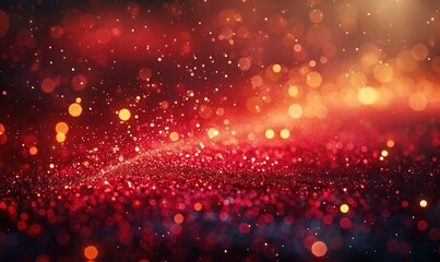 stunning abstract background with shimmering red,golden bokeh lights.