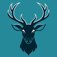 Naklejka premium Silhouette deer head logo icon vector art illustration