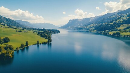 Naklejka premium Serene Mountain Lake Landscape
