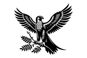 Obraz premium falcon silhouette vector illustration isolated on transparent background- Generative AI