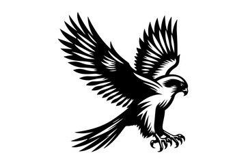 Obraz premium falcon silhouette vector illustration isolated on transparent background- Generative AI