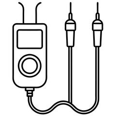 Multimeter with two leads art vector illustration