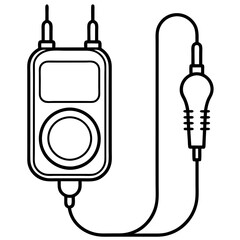 Multimeter with two leads art vector illustration