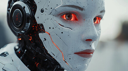 A futuristic AI robot, advanced technology and design.