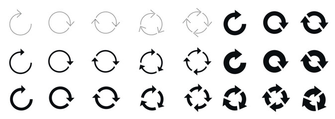 Set circle arrow simple arrow simple pictogram set arrow icon circle arch.