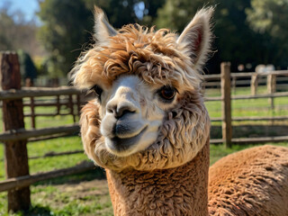 Obraz premium close up of a smiley llama